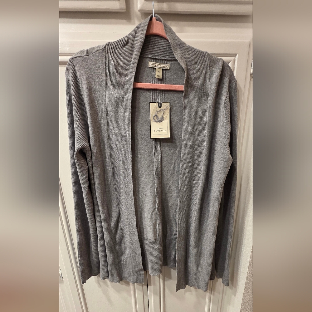 NWT Dana Buchman Women's Heather Gray Cardigan ~ Size Medium - Picture 4 of 6